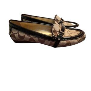 Coach Flynn Signature C Brown Driving Loafers - NWOT